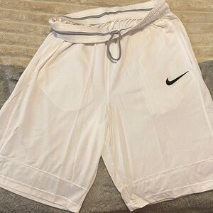Nike Men's White and Black Athletic Shorts